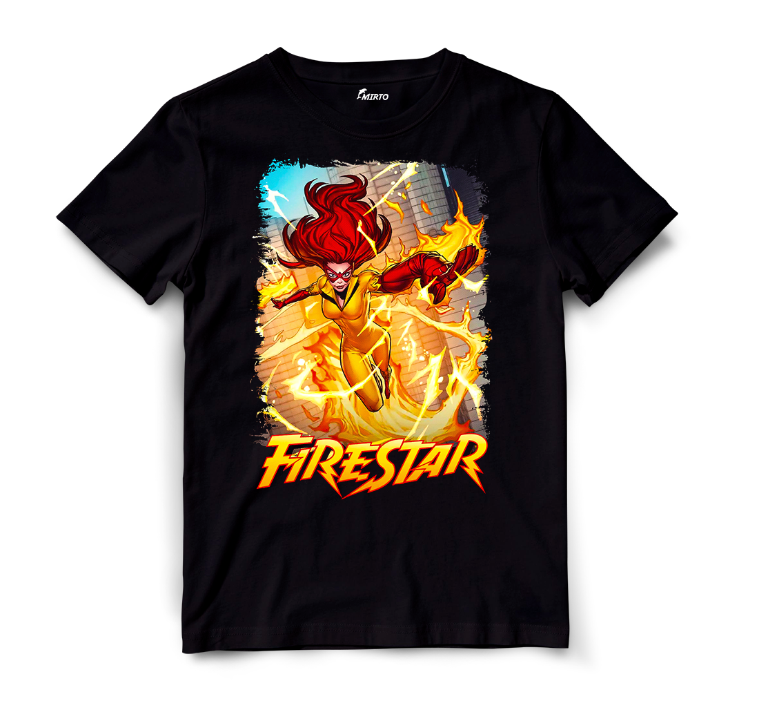 Playera Superhéroe Marvel Estrella de Fuego Firestar mod 1