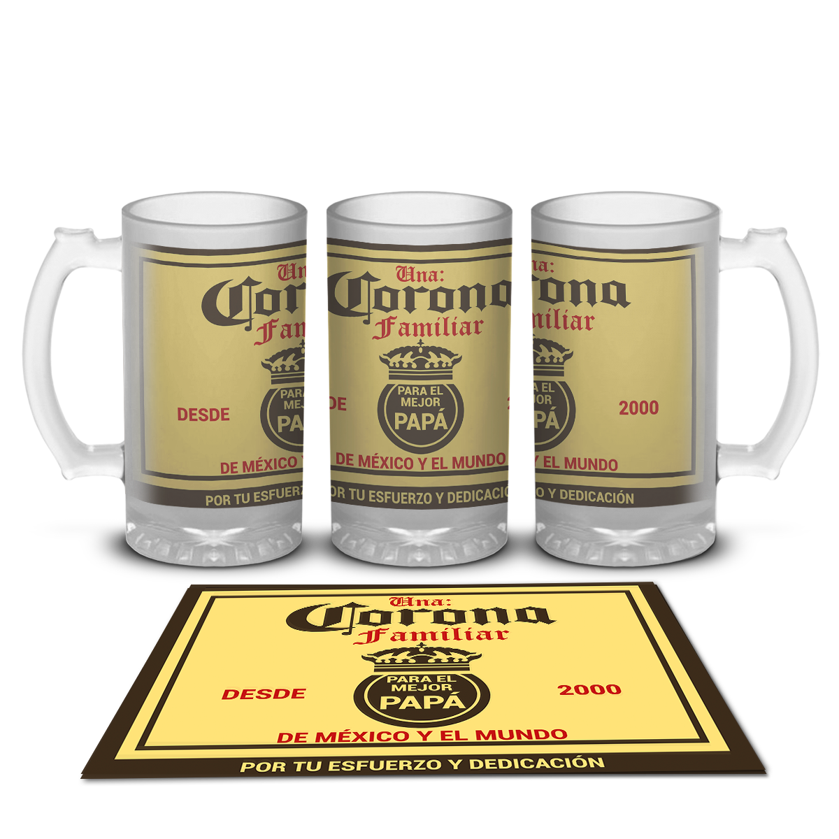 Tarro Cervecero Satinado Diseño Cerveza Corona Extra Oscura