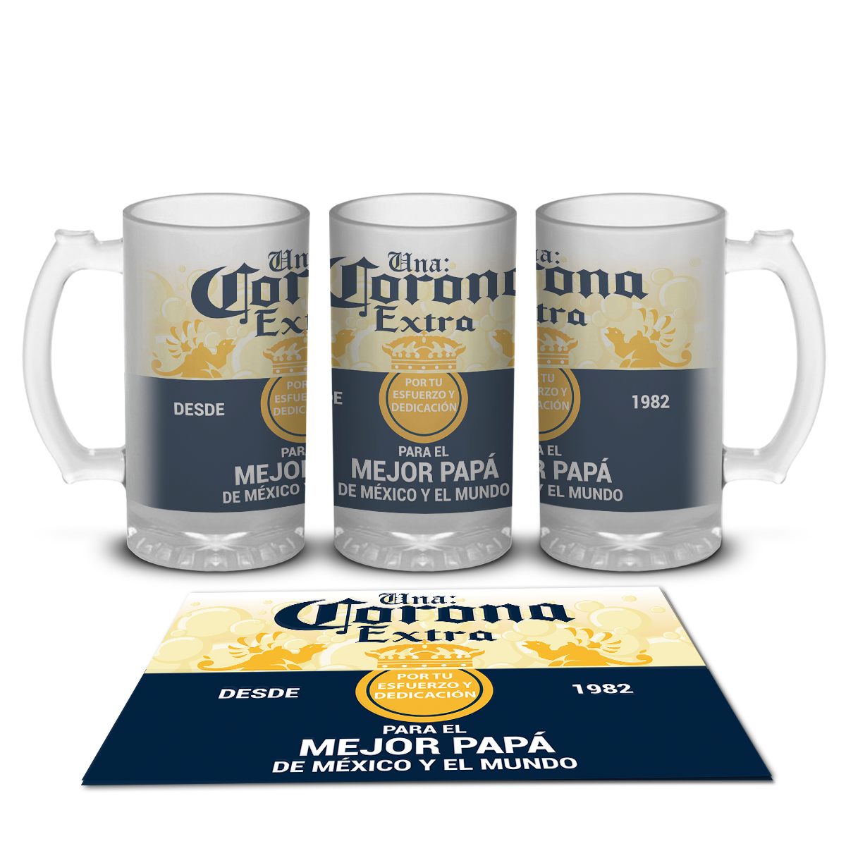 Tarro Cervecero Satinado Diseño Cerveza Corona Extra