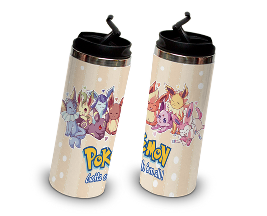 Termo 450ml Anime Pokémon Eevee evoluciones mod 1