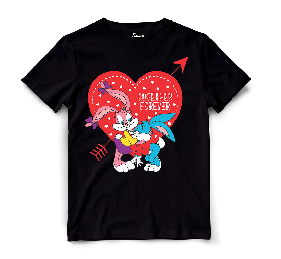 Playera Tiny Toons Buster Bunny Babsy Bunny San Valentin mod 4