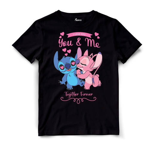 Playera Stitch 626 y Angel 624 San Valentin mod 7